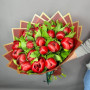 Букет из 25 бордовых пионов фото 4